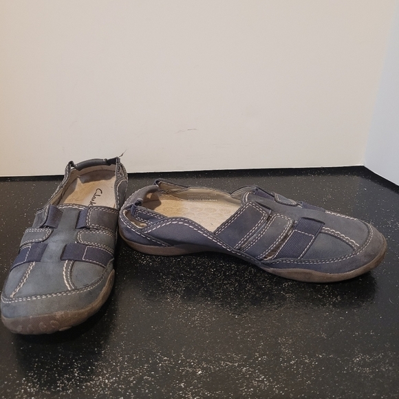 Clarks Haley Stork Blue Hiking Shoes - Picture 1 of 8
